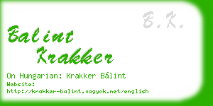 balint krakker business card